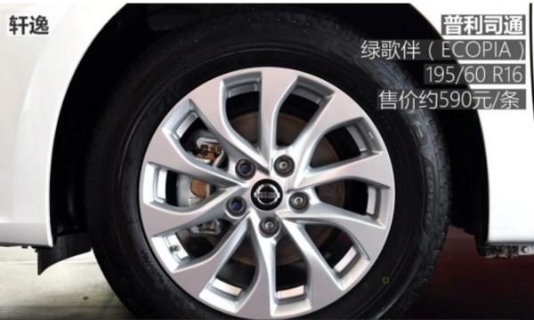 日产轩逸轮胎型号，2016新轩逸轮胎型号