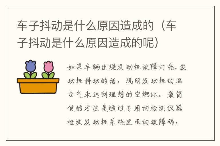 车子抖动是什么原因造成的（车子抖动是什么原因造成的呢）