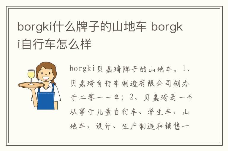 borgki什么牌子的山地车 borgki自行车怎么样