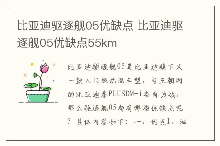 比亚迪驱逐舰05优缺点 比亚迪驱逐舰05优缺点55km