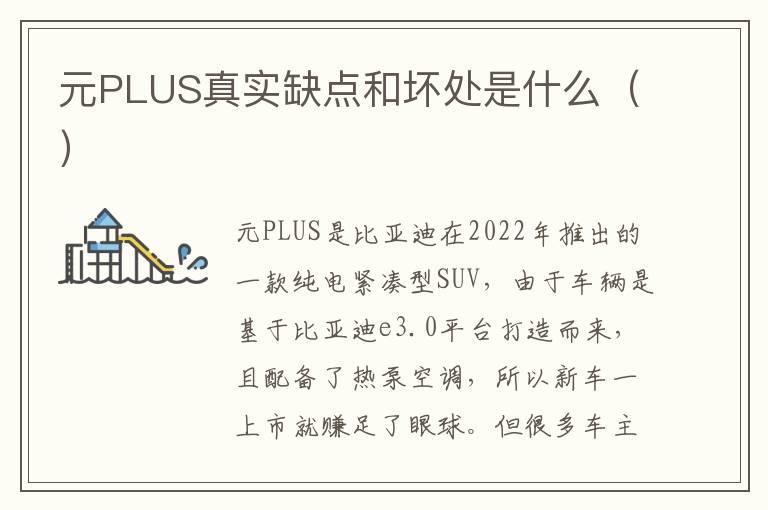 元PLUS真实缺点和坏处是什么（）