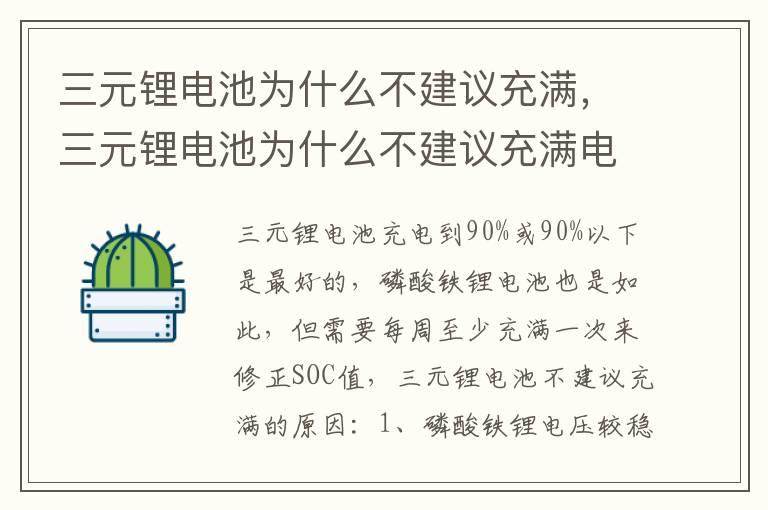 三元锂电池为什么不建议充满，三元锂电池为什么不建议充满电