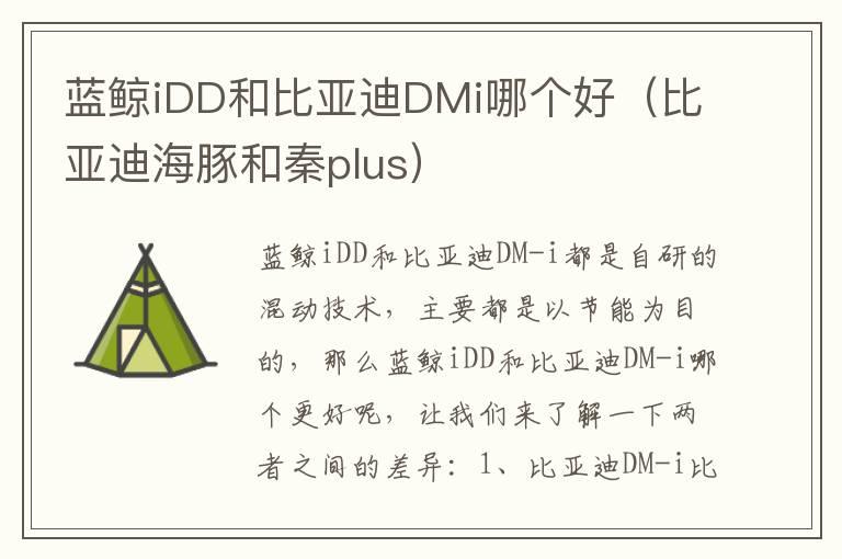 蓝鲸iDD和比亚迪DMi哪个好（比亚迪海豚和秦plus）