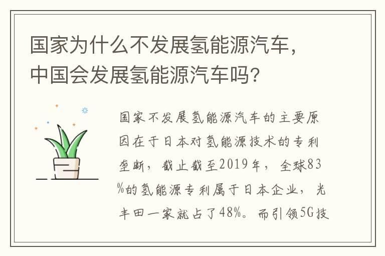 国家为什么不发展氢能源汽车，中国会发展氢能源汽车吗?