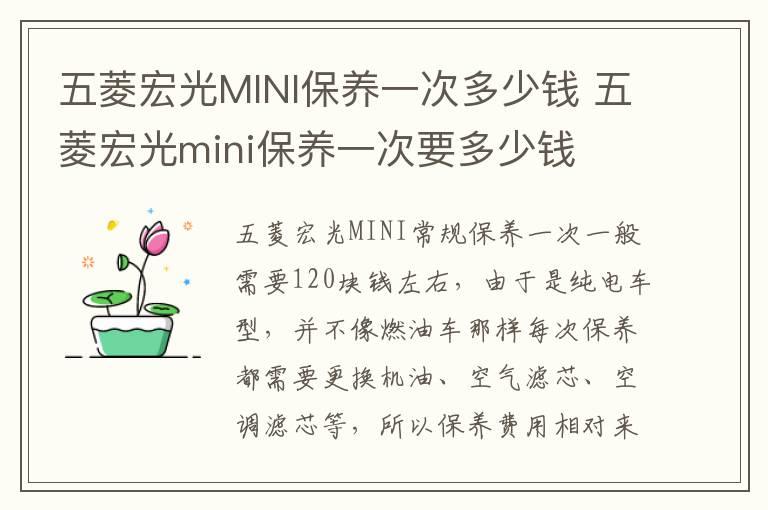 五菱宏光MINI保养一次多少钱 五菱宏光mini保养一次要多少钱