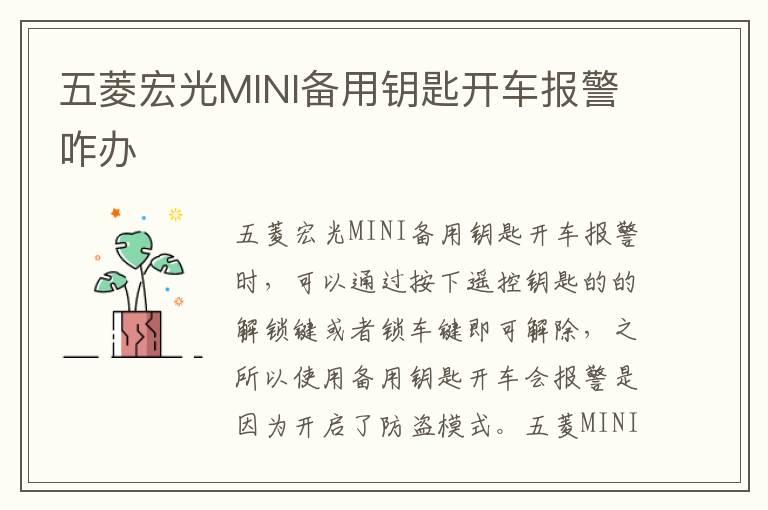 五菱宏光MINI备用钥匙开车报警咋办