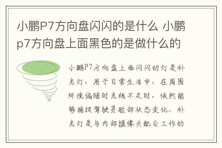 小鹏P7方向盘闪闪的是什么 小鹏p7方向盘上面黑色的是做什么的