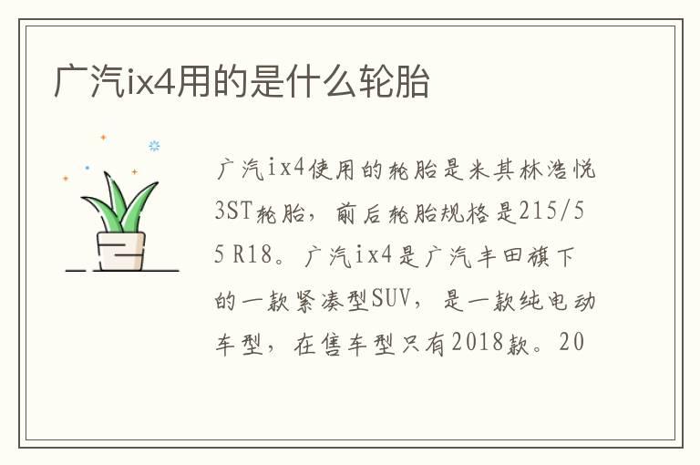 广汽ix4用的是什么轮胎