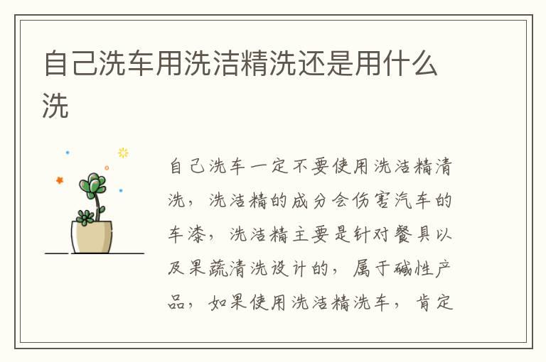 自己洗车用洗洁精洗还是用什么洗