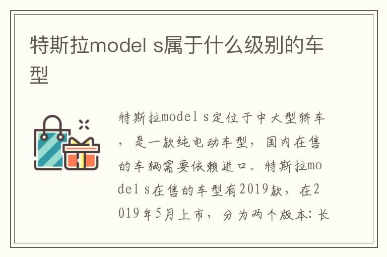 特斯拉model s属于什么级别的车型