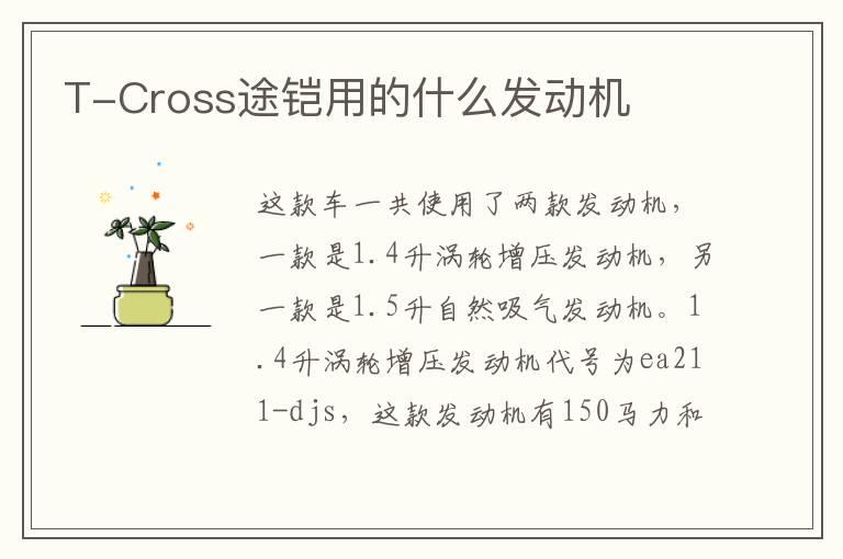 T-Cross途铠用的什么发动机