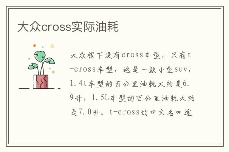 大众cross实际油耗