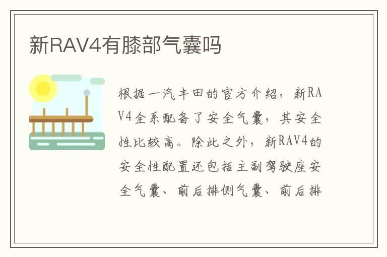 新RAV4有膝部气囊吗