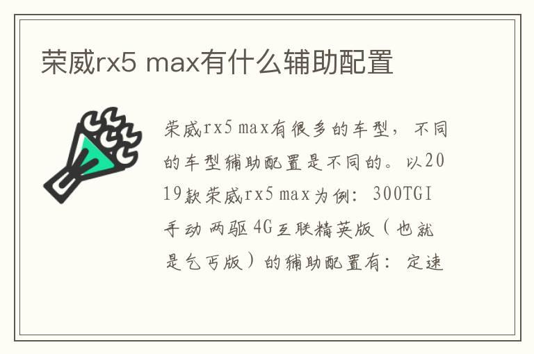 荣威rx5 max有什么辅助配置