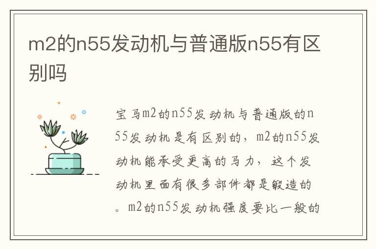 m2的n55发动机与普通版n55有区别吗