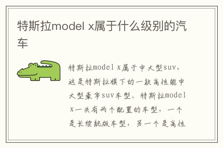 特斯拉model x属于什么级别的汽车