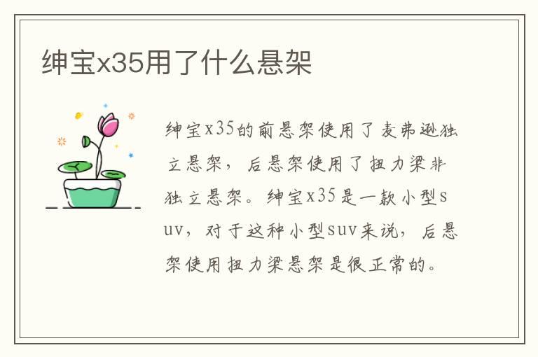 绅宝x35用了什么悬架