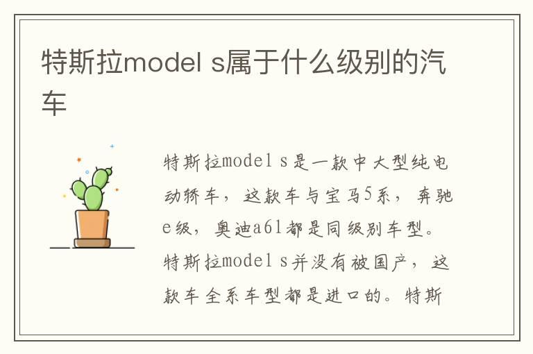 特斯拉model s属于什么级别的汽车