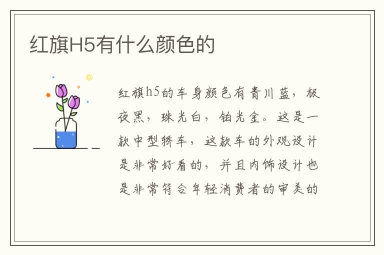 红旗H5有什么颜色的