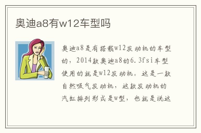 奥迪a8有w12车型吗