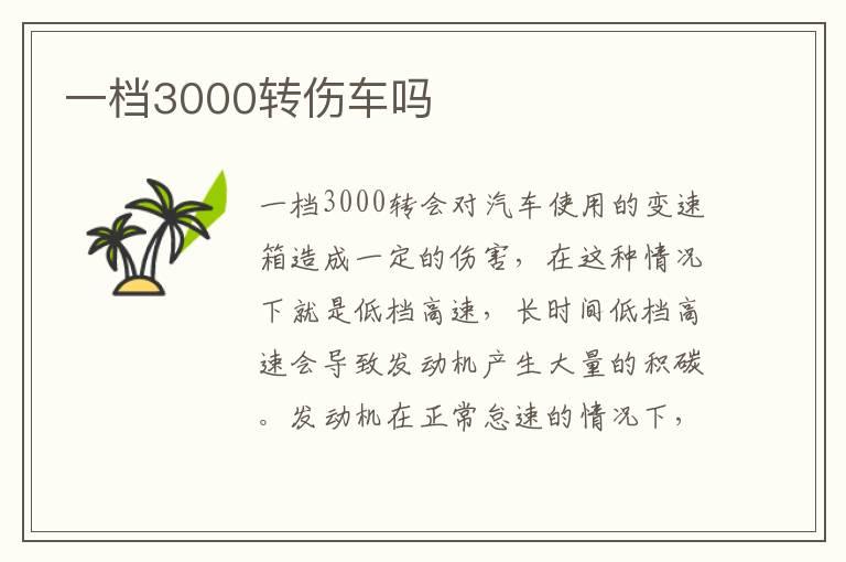 一档3000转伤车吗