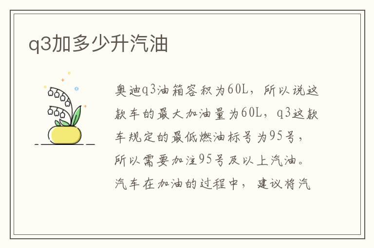 q3加多少升汽油