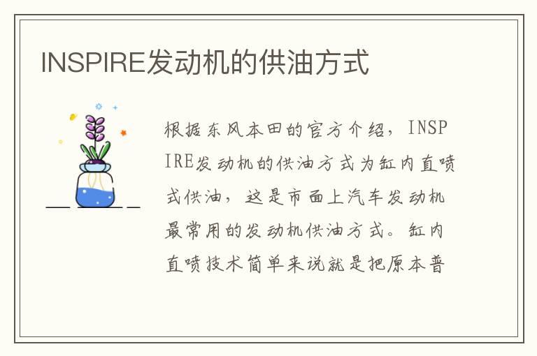 INSPIRE发动机的供油方式