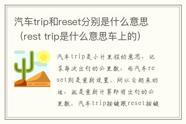 汽车trip和reset分别是什么意思（rest trip是什么意思车上的）