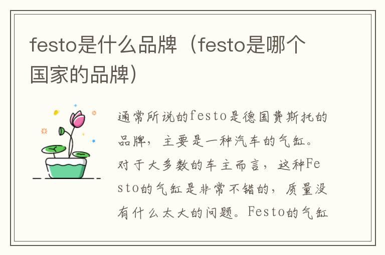 festo是什么品牌（festo是哪个国家的品牌）