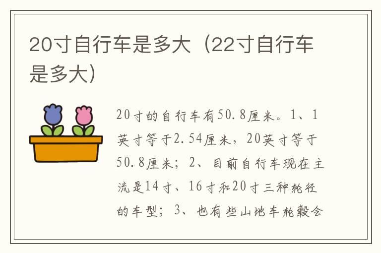 20寸自行车是多大（22寸自行车是多大）