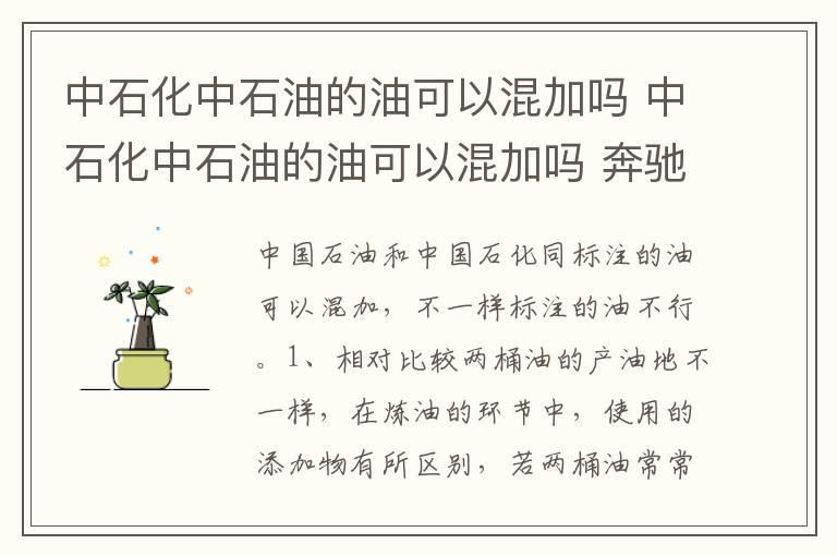 中石化中石油的油可以混加吗 中石化中石油的油可以混加吗 奔驰