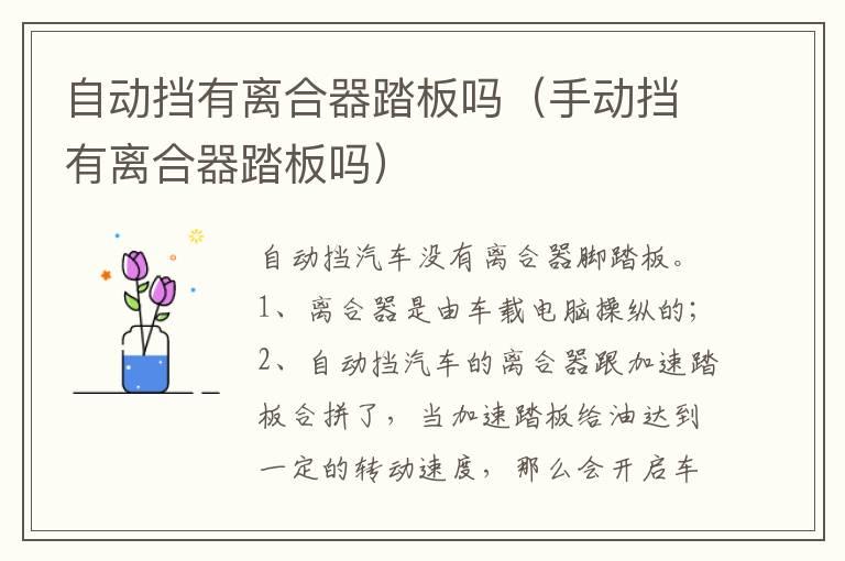 自动挡有离合器踏板吗（手动挡有离合器踏板吗）