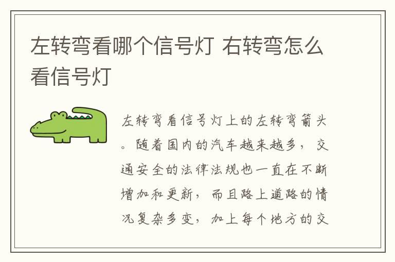 左转弯看哪个信号灯 右转弯怎么看信号灯