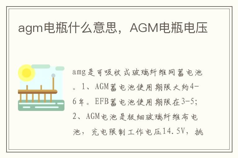 agm电瓶什么意思，AGM电瓶电压