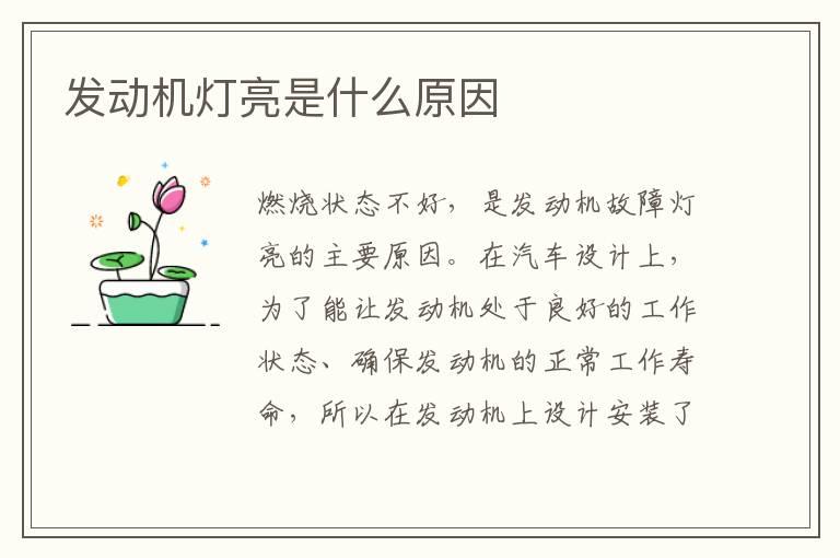 发动机灯亮是什么原因	
