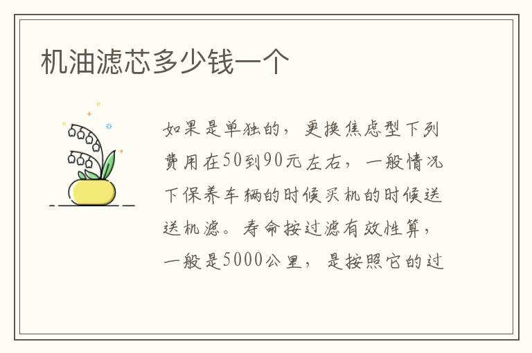 机油滤芯多少钱一个