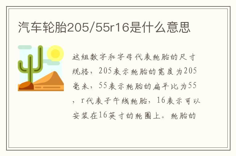 汽车轮胎205/55r16是什么意思