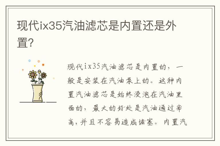 现代ix35汽油滤芯是内置还是外置？
