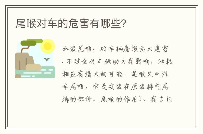 尾喉对车的危害有哪些？