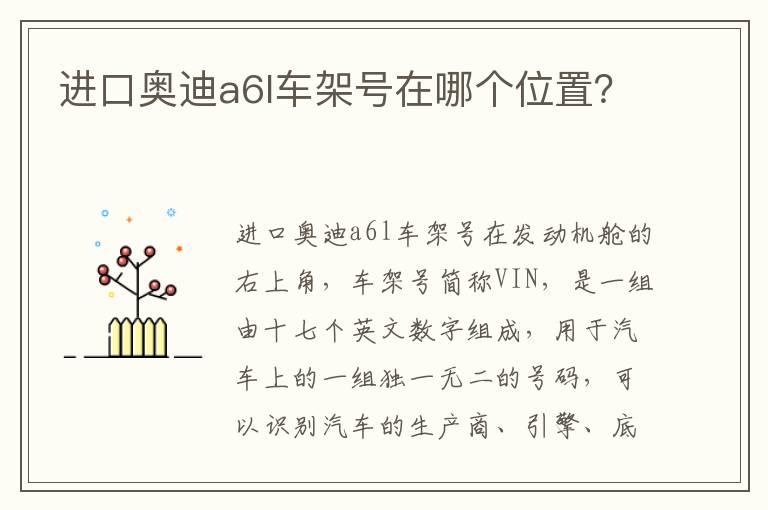 进口奥迪a6l车架号在哪个位置？