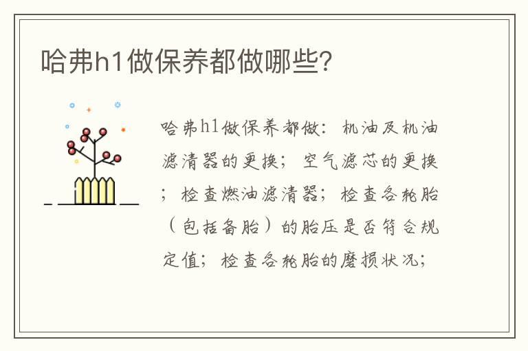 哈弗h1做保养都做哪些？