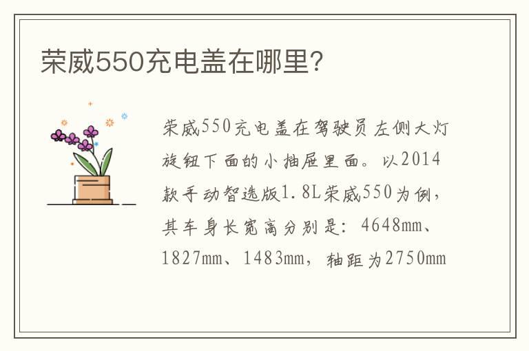 荣威550充电盖在哪里？