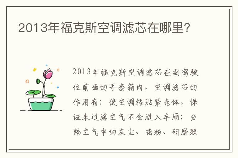 2013年福克斯空调滤芯在哪里？