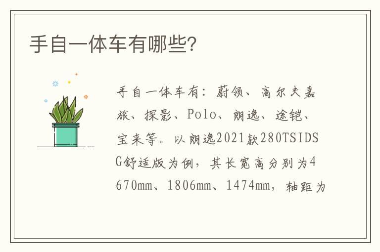 手自一体车有哪些？