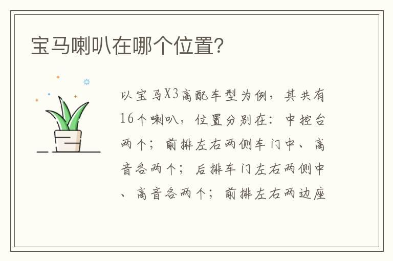 宝马喇叭在哪个位置？