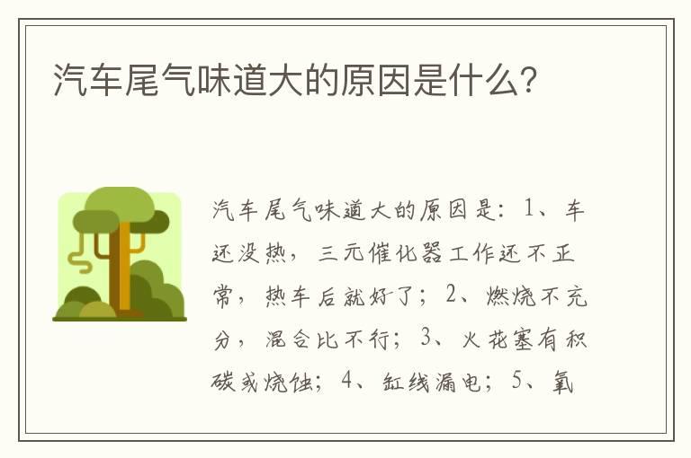 汽车尾气味道大的原因是什么？