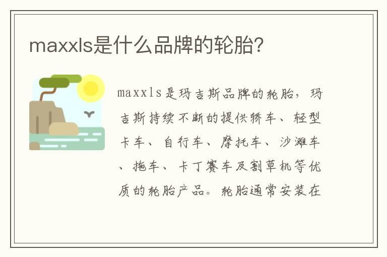 maxxls是什么品牌的轮胎？