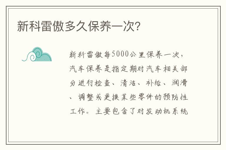 新科雷傲多久保养一次？