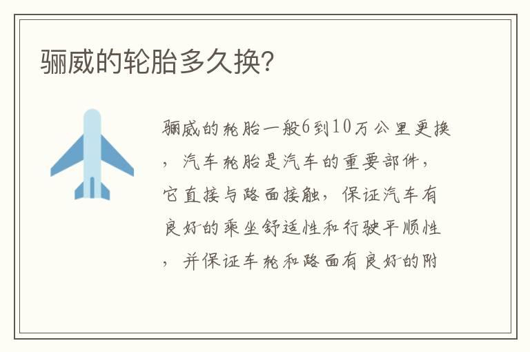 骊威的轮胎多久换？