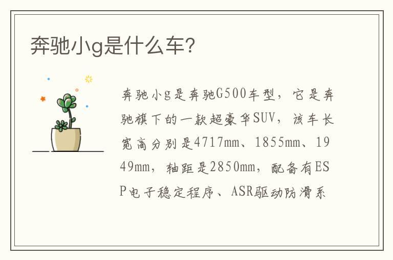 奔驰小g是什么车？